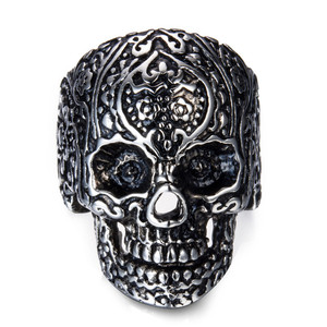 欧美不锈钢男士骷髅头个性霸气指环 潮人时尚饰品潮男