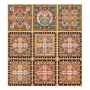 金刚界曼茶罗坛城唐卡曼陀罗相纸双面塑封佛像画观想挂画摆台定制