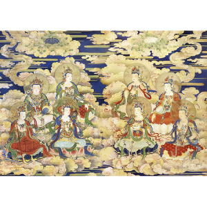 八大菩萨唐卡观音地藏普贤文殊虚空藏除盖障金刚手弥勒菩萨佛画像