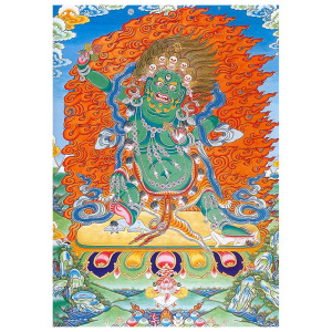 密宗护法摧破金刚多杰南炯菩萨唐卡相纸塑封佛像装饰镇宅画像定制