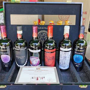 意大利范思哲versace干红葡萄酒进口红酒干红六瓶整箱6支礼盒套装