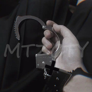 角色扮演包邮金属银色毛绒手铐锁合金男手拷不锈钢脚铐道具kao男m