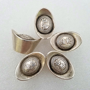 清朝老银锭仿银银宝大清银库古董古玩仿古老银币镀银碎银东昌工艺