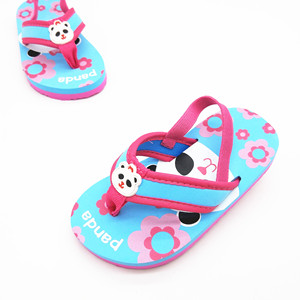 熊猫人字拖鞋小女儿童公主鞋韩版卡通夹脚软底巴西宝宝巴士沙滩鞋