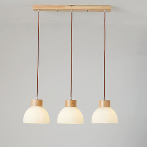 北欧原木餐厅吊灯日式风格卧室床头灯创意灯罩民宿木艺单头吊灯