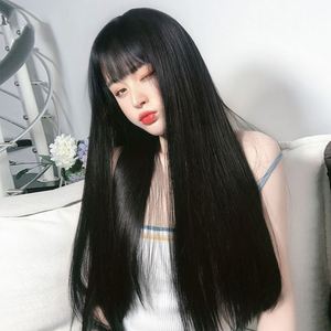 黑长直假发女长发全头套式整顶空气刘海逼真自然气质修脸新式发套