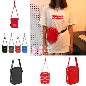 代购supreme斜挎包 19ss utility pouch小挎包 防水单肩包零钱包