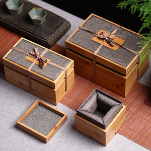 高档紫砂茶壶包装盒礼品盒茶具主人杯工艺品陶瓷器竹木盒定制定做