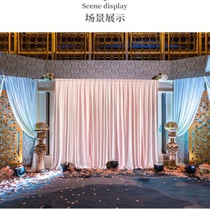 婚礼布置现场中式酒店用品创意道具沙曼墙婚庆背景纱幔新款2018