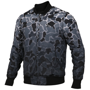 阿迪达斯三叶草男装保暖冬棉服双面穿迷彩棒球立领夹克外套dn8049