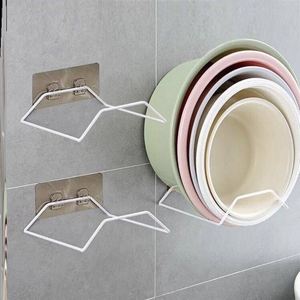 出租房洗脚盆挂墙式盆架家用墙上小玩意实用脸盆收纳架子 壁挂式