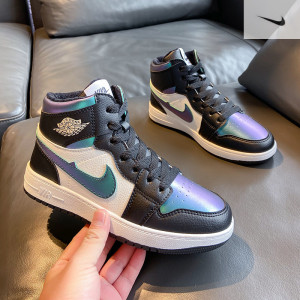 官网正版耐克aj板鞋高帮女鞋冬季加绒空军一号休闲变色龙运动鞋春