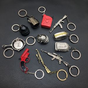 绝地求生周边pubg三级头三级包平底锅98k钥匙扣吃鸡游戏钥匙挂件