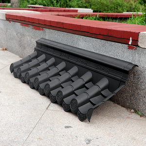 单面一体带脊新中式围墙压顶院墙装饰仿古墙头合成树脂墙帽塑料瓦