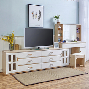 电视柜电脑一体桌组合