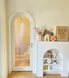 法式弧形门圆弧拱形门实木复合长虹玻璃卫生间门厨房室内门卧室门