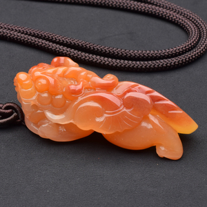 黄龙玉貔貅吊坠挂件玉坠玉石皮丘女款高冰天然a原石手工云南霸王