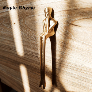 美式创意衣橱柜门纯铜小金人把手创意北欧风黄铜实心酒柜拉手