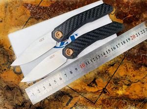 百炼ZT0545钛合金碳纤锋利折叠刀高硬度战术防身刀EDC口袋水果刀