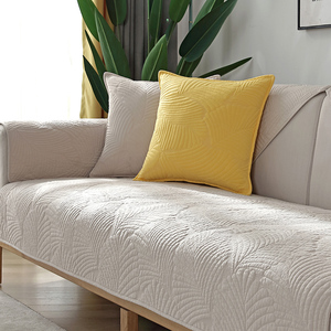 北欧简约现代纯色沙发垫四季纯棉布艺防滑坐垫冬季通用现代沙发套