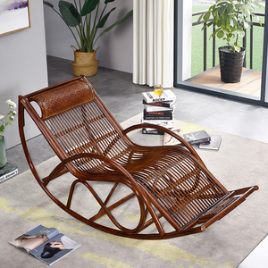 藤编阳台家用休闲摇摇椅室内成人单人午休躺椅懒人老年人逍遥藤椅