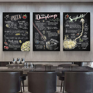 西餐厅装饰画披萨店面包汉堡店墙面挂画咖啡厅美式黑板工业风壁画