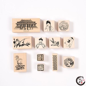 西安旅游文创纪念品木质印章宫系列手帐相册装饰图印日记装饰diy