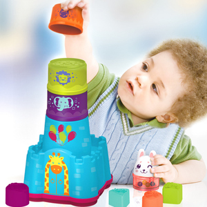 音乐层层叠叠乐套杯转转乐套塔圈圈玩具宝宝婴幼儿童6个月早教