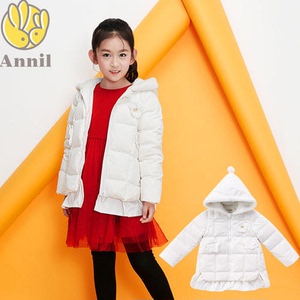 安奈儿童装女童冬装短款薄羽绒服保暖外套AG745597剪标
