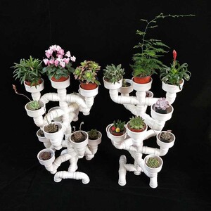 阳台pvc管花架 立体立体多层花盆创意组合室内塑料阳台草莓种植菜