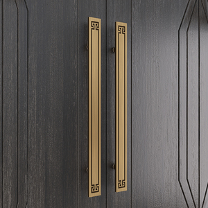 玻璃门拉手新中式大拉把推拉包厢木门把手中式有框玻璃门把手对装