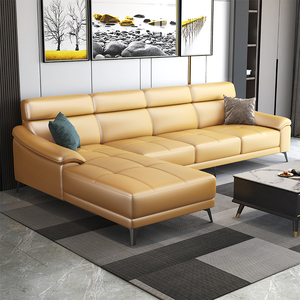真皮沙发头层牛皮左右贵妃转角意式极简家用高端小户型皮沙发客厅