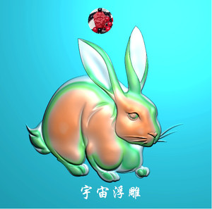 900人付款淘宝兔牌仿古46牌 生肖兔子swg33玉雕灰度图电脑雕刻jdp精雕