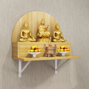 佛像阶梯底座长方形墙上的佛龛佛龛现代轻奢实木佛像摆放架挂立式