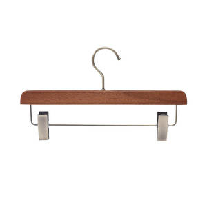天纵胡桃色实木裤架无痕裙子裤挂多功能夹子家用防滑衣架衣柜收纳
