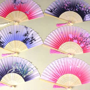 秀色小古风扇子折扇中国风日式古典舞蹈女式古装折叠扇复古日用扇