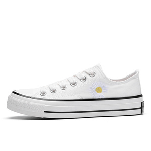 匡威女鞋花朵小雏菊帆布鞋刺绣低帮经典款夏季透气学生潮流百搭板