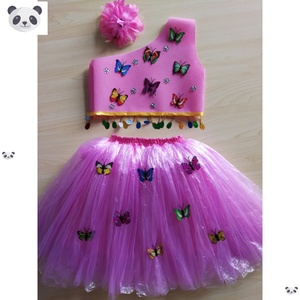 儿童环保演出服装无纺布塑料袋手工制作衣服时装走秀亲子装公主裙