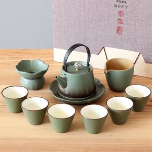 日本购提梁壶功夫茶具套装家用日式陶瓷茶壶中式简约办公室泡茶器