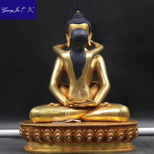 广久尼泊尔普贤王如来双身紫铜鎏金普贤如来密宗供奉摆件hm1121