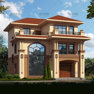 3032砖混三层欧式新农村别墅自建房屋设计图纸小洋楼房户型效果图