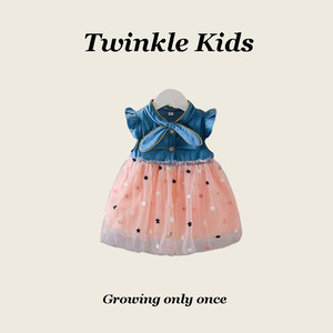 Twinkle Kids 一起把星星穿在身上~夏季女宝宝网纱薄款蓬蓬连衣裙