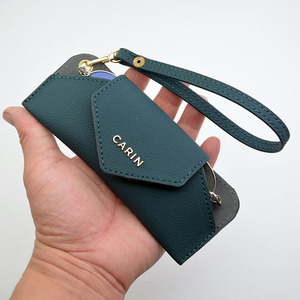 原装carin卡林迷你近视眼镜盒便携抗压老花镜盒高级皮盒子女可爱