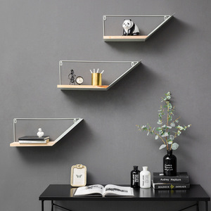 北欧风格创意梯形置物架奶茶店墙面装饰品壁挂奶咖店墙上装修挂饰