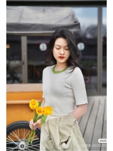 S2S yuan单系列3合1国货之光新款薄超细棉短袖+条纹开衫针织衫