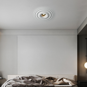 石膏灯筒灯网红智能led创意水波纹内嵌式家用吊顶客厅无边框射灯