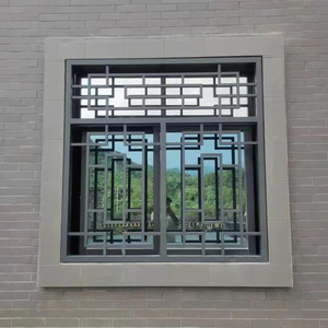 0023人付款淘宝铝合金窗花格栅屏风焊接烤漆工艺防盗中式仿古木纹铝