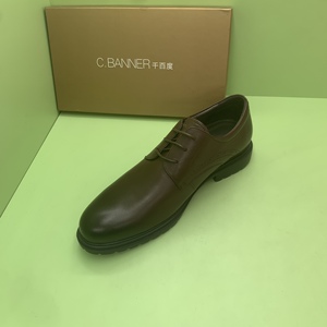 c.banner/千百度男鞋春秋款真皮德比鞋男鞋透气英伦商务正装皮鞋