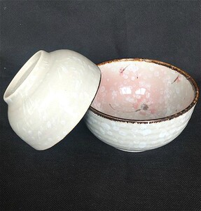 古染匠房日式和风釉下彩雪花釉樱花4.7/5.1英寸日式碗/米饭碗餐具