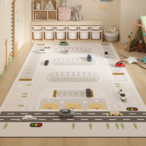 儿童房布置地毯可擦洗读书角阅读区地垫游戏爬爬垫客厅汽车垫子